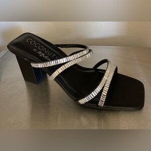 Coconuts by Matisse Black and Silver Strappy Heels